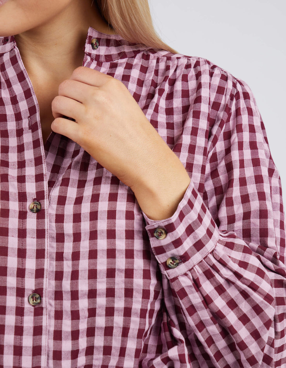 Pippa Check Blouse - Heather/Wine