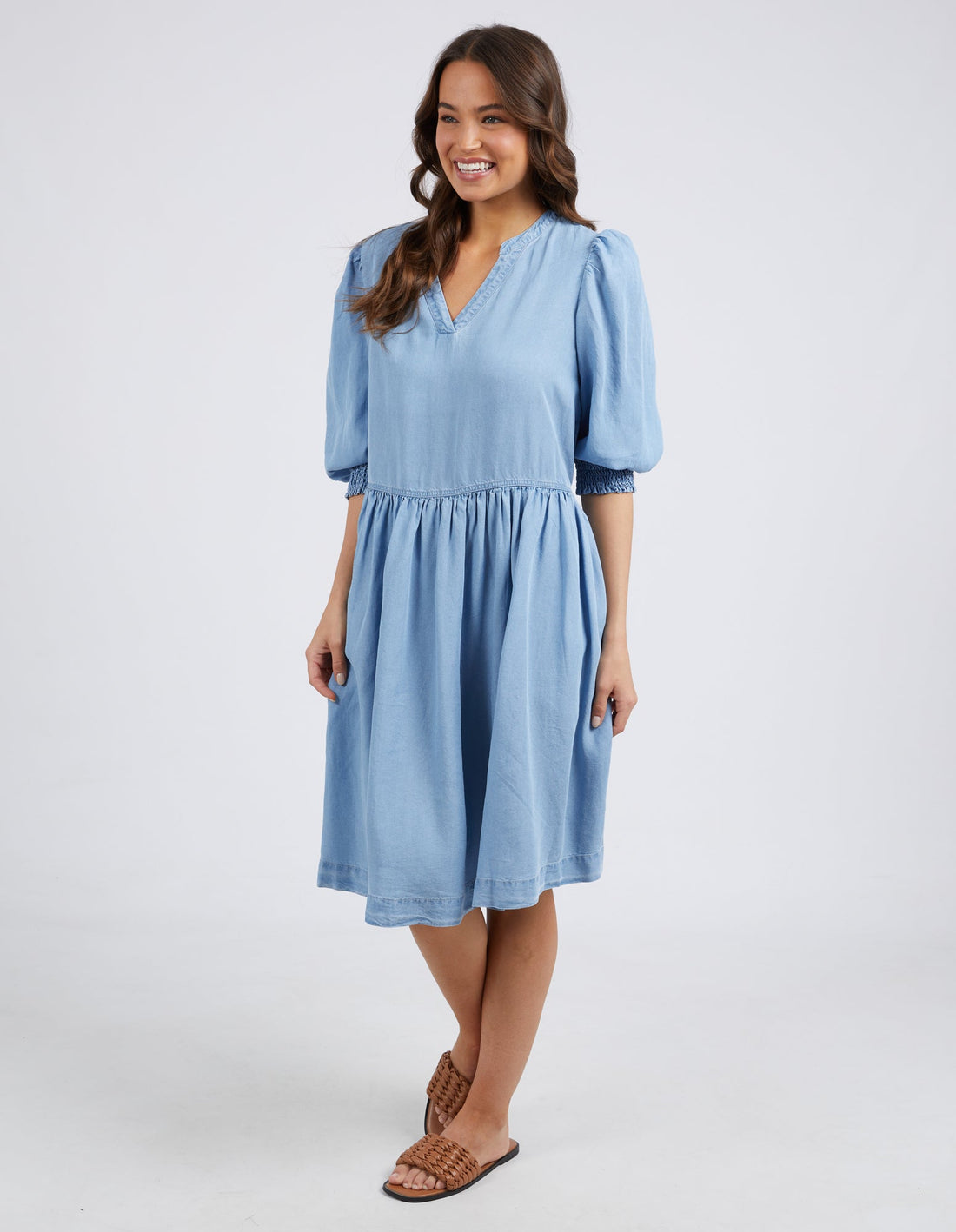 Shanee Chambray Dress - Blue Wash