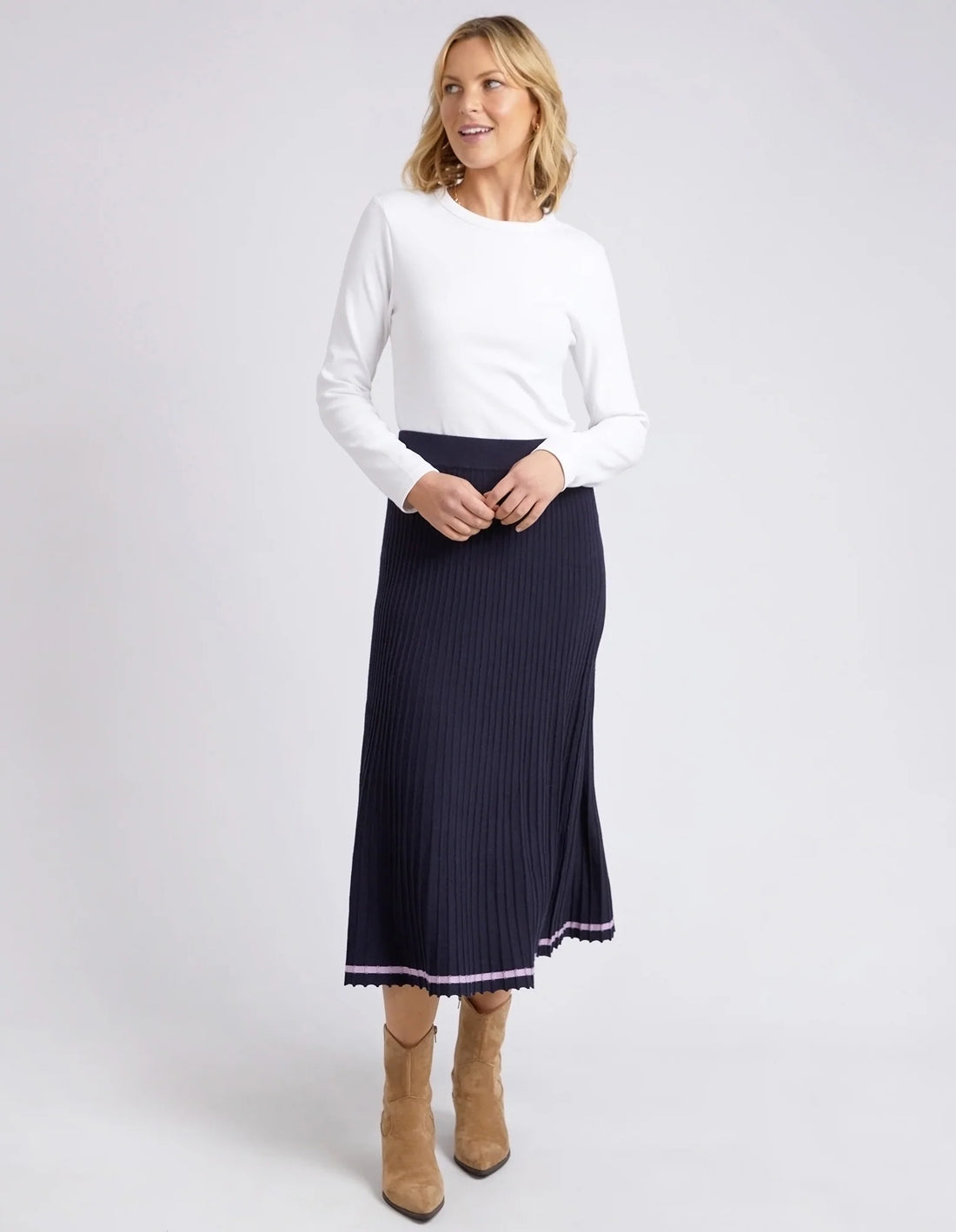 Tammy Knit Skirt - Navy