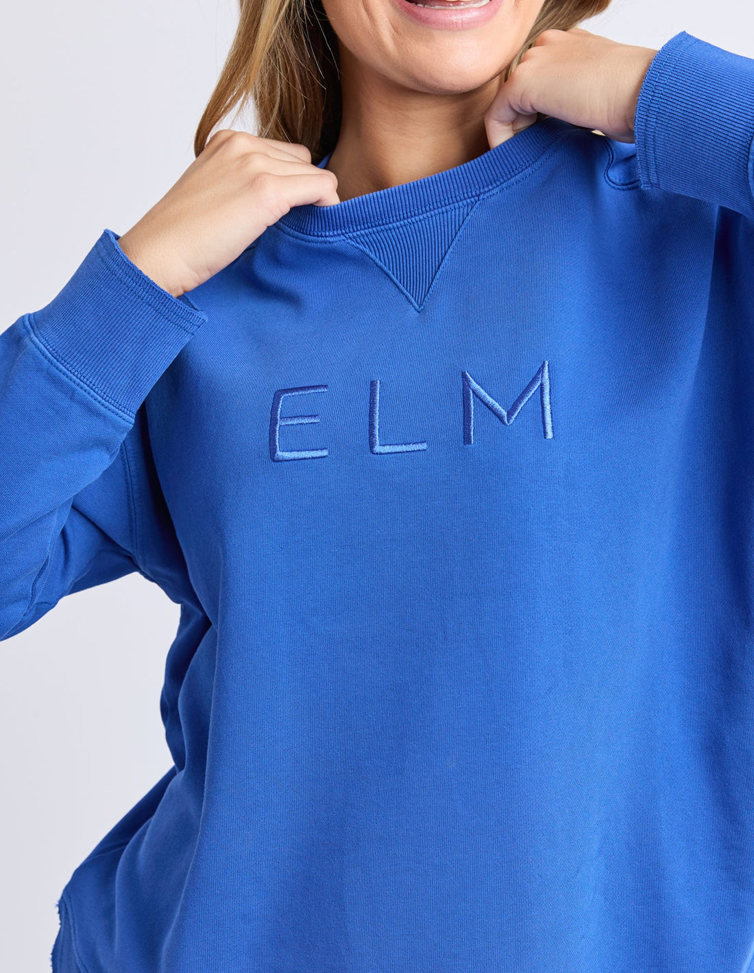 Woman wearing Established Crew - French Blue