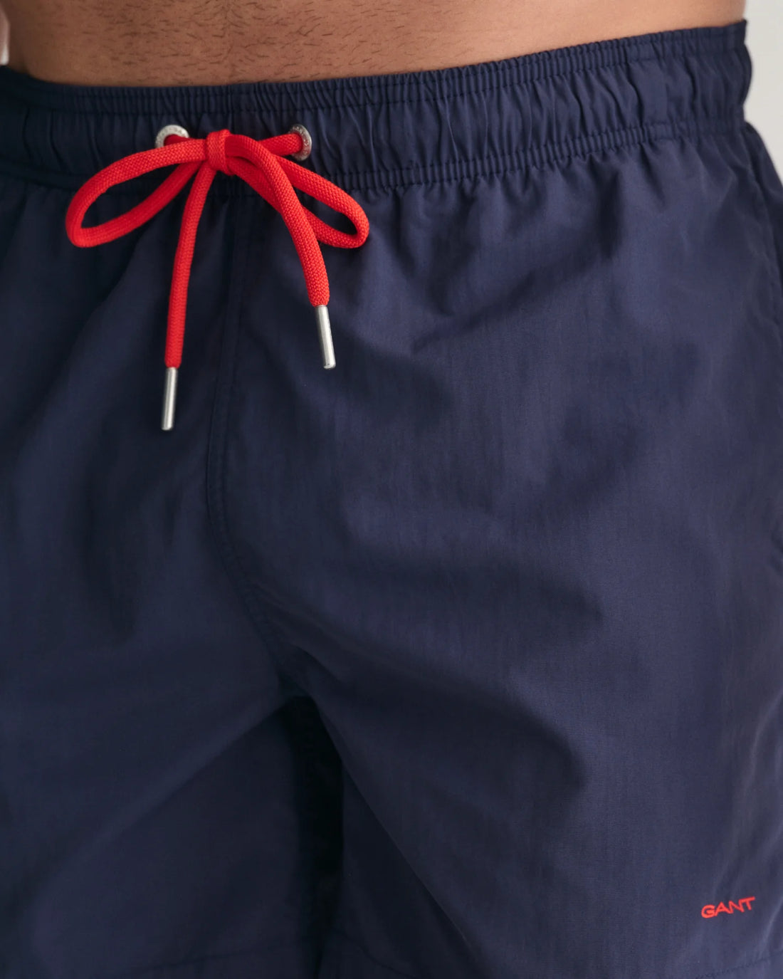 red drawstring of gant basic swim shorts in marine