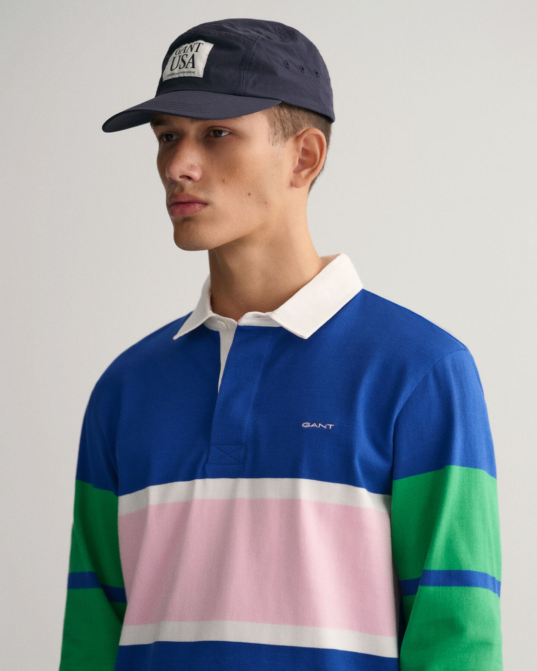 Color Blocked Rugger - College Blue