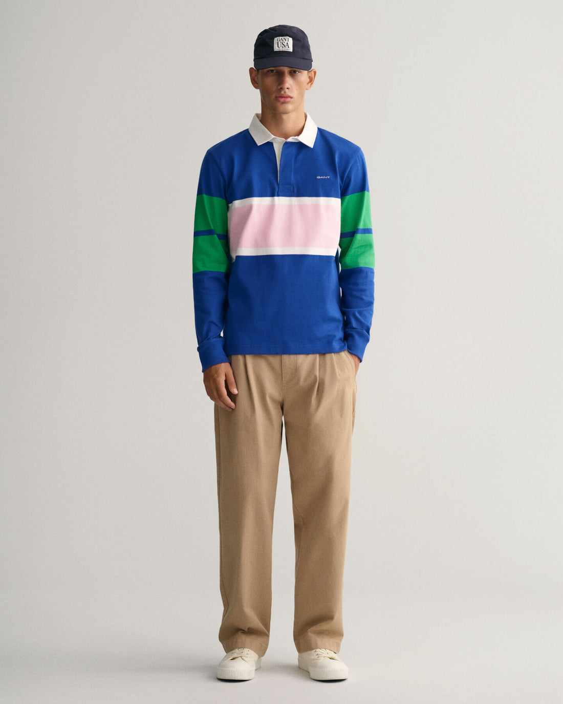 Color Blocked Rugger - College Blue