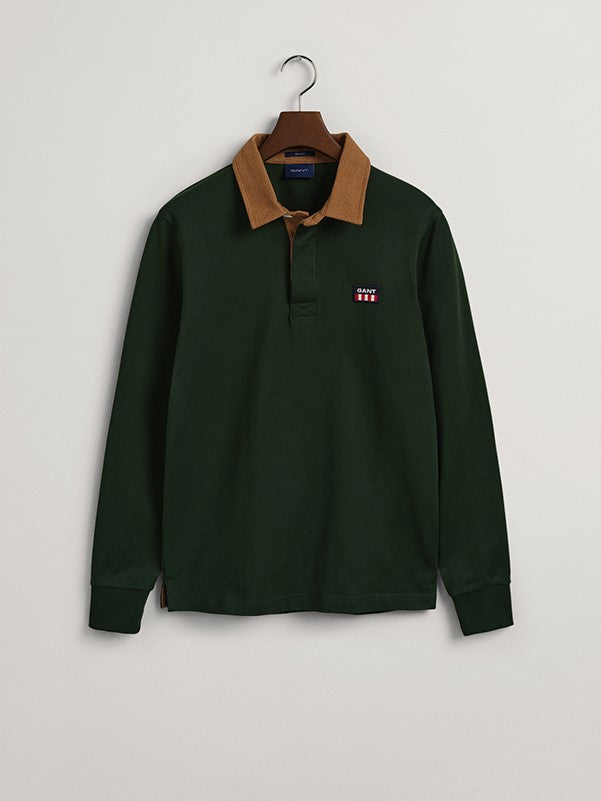 Corduroy Collar Heavy Rugger - Storm Green