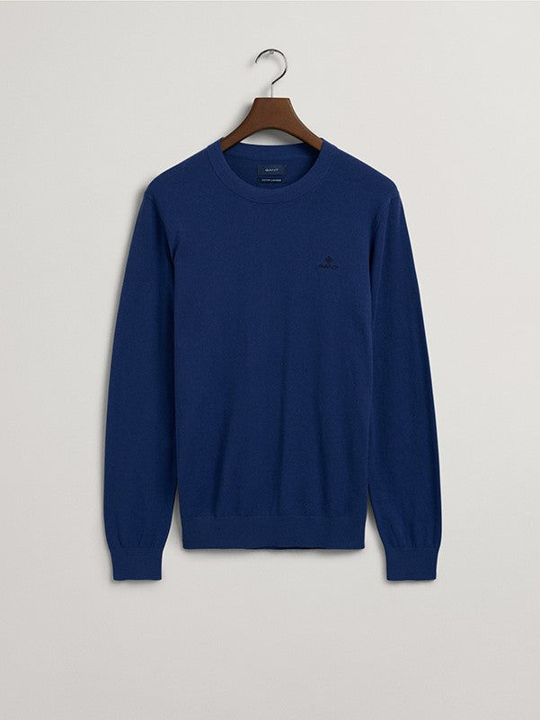 Cotton Cashmere Crew Deep Blue