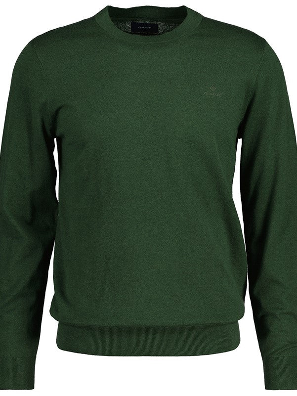 Cotton Cashmere Crew - Forest Green
