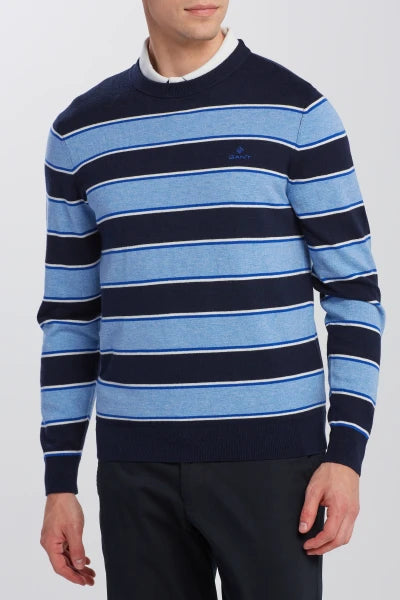 Cotton Merino Stripe Crew