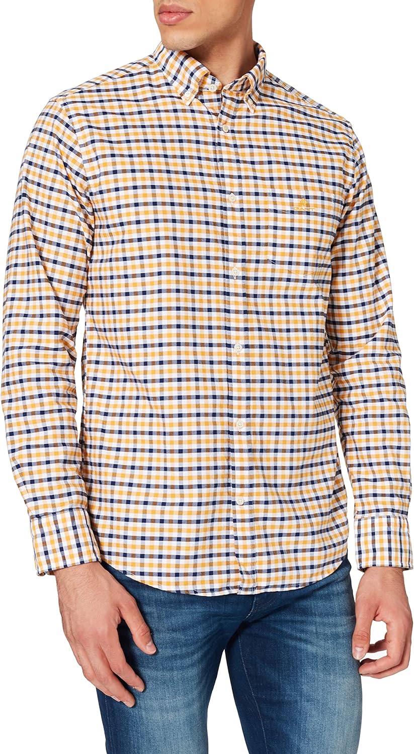 Oxford Two Colour Gingham - Ivy Gold