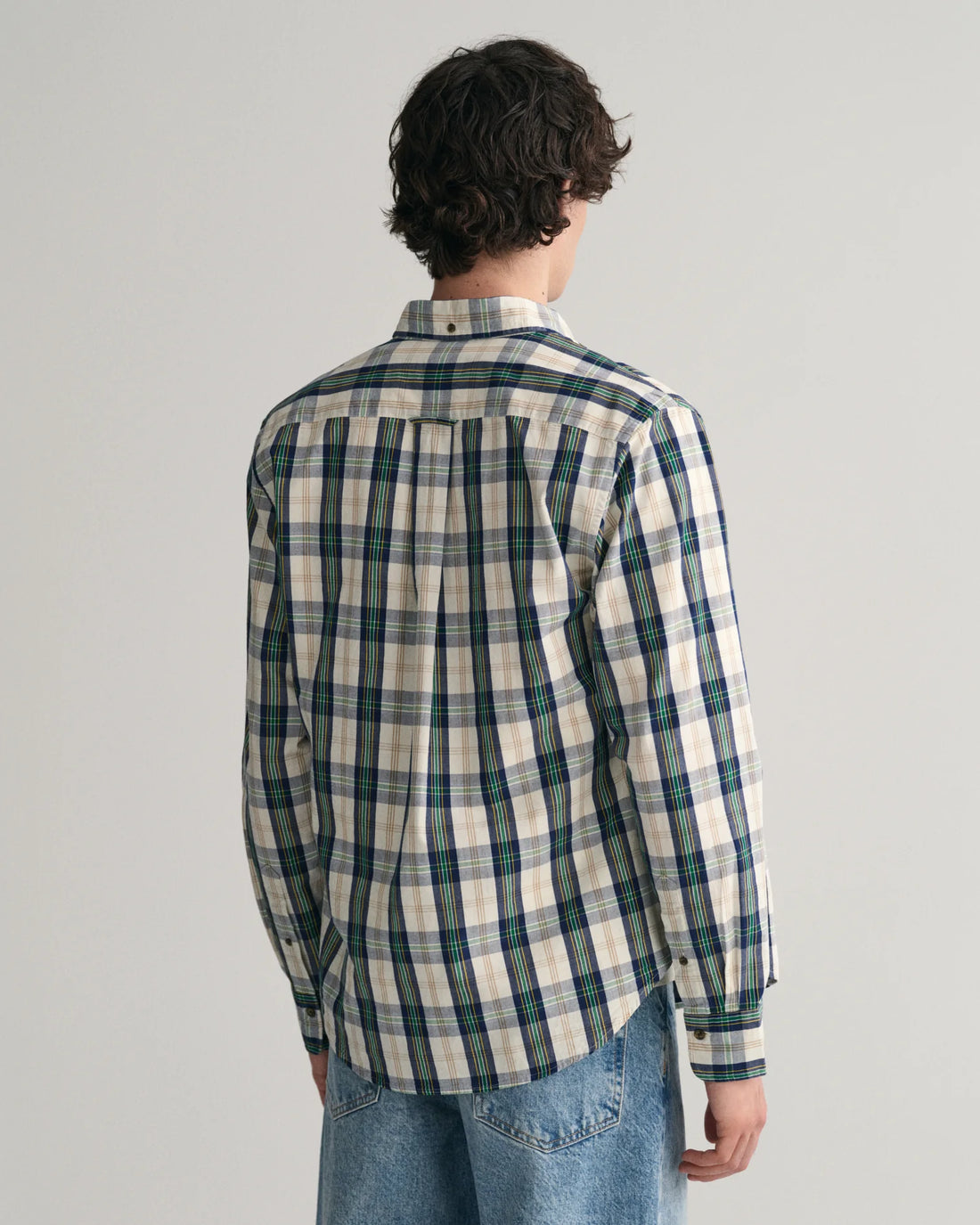 Regular Fit Checked Archive Poplin Shirt - Eggshell