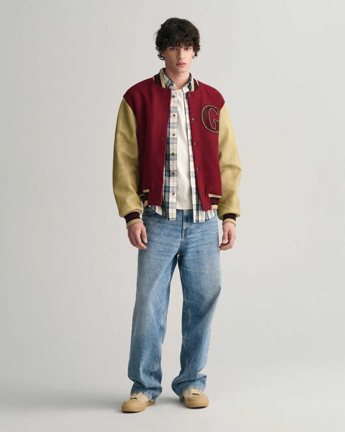 Regular Fit Checked Archive Poplin Shirt - Eggshell