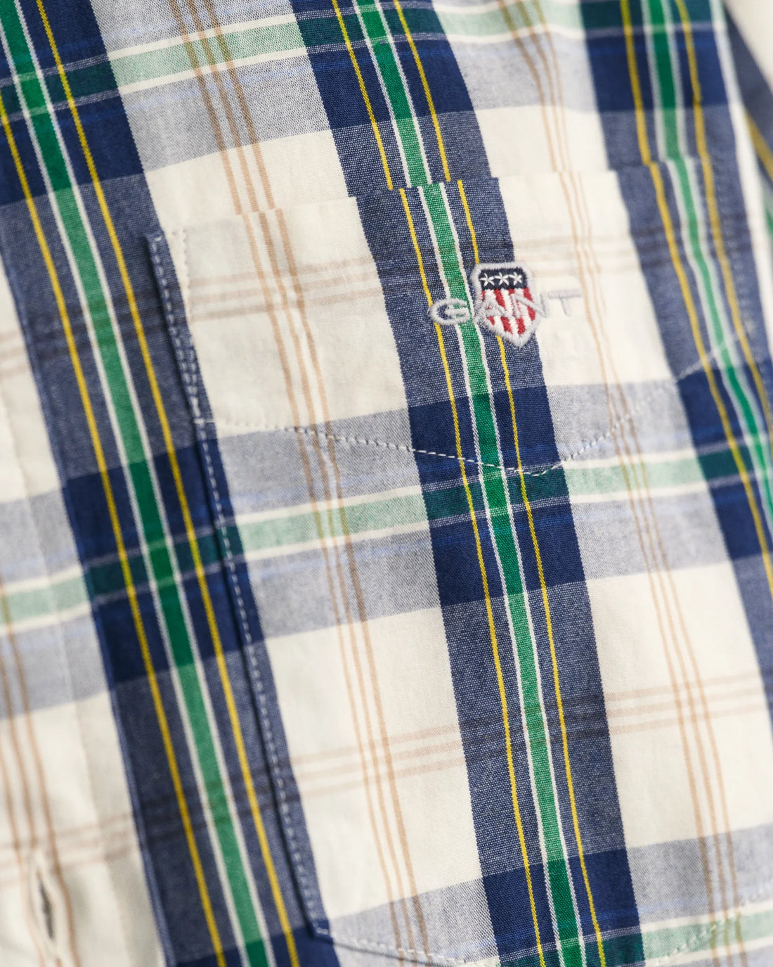 Regular Fit Checked Archive Poplin Shirt - Eggshell