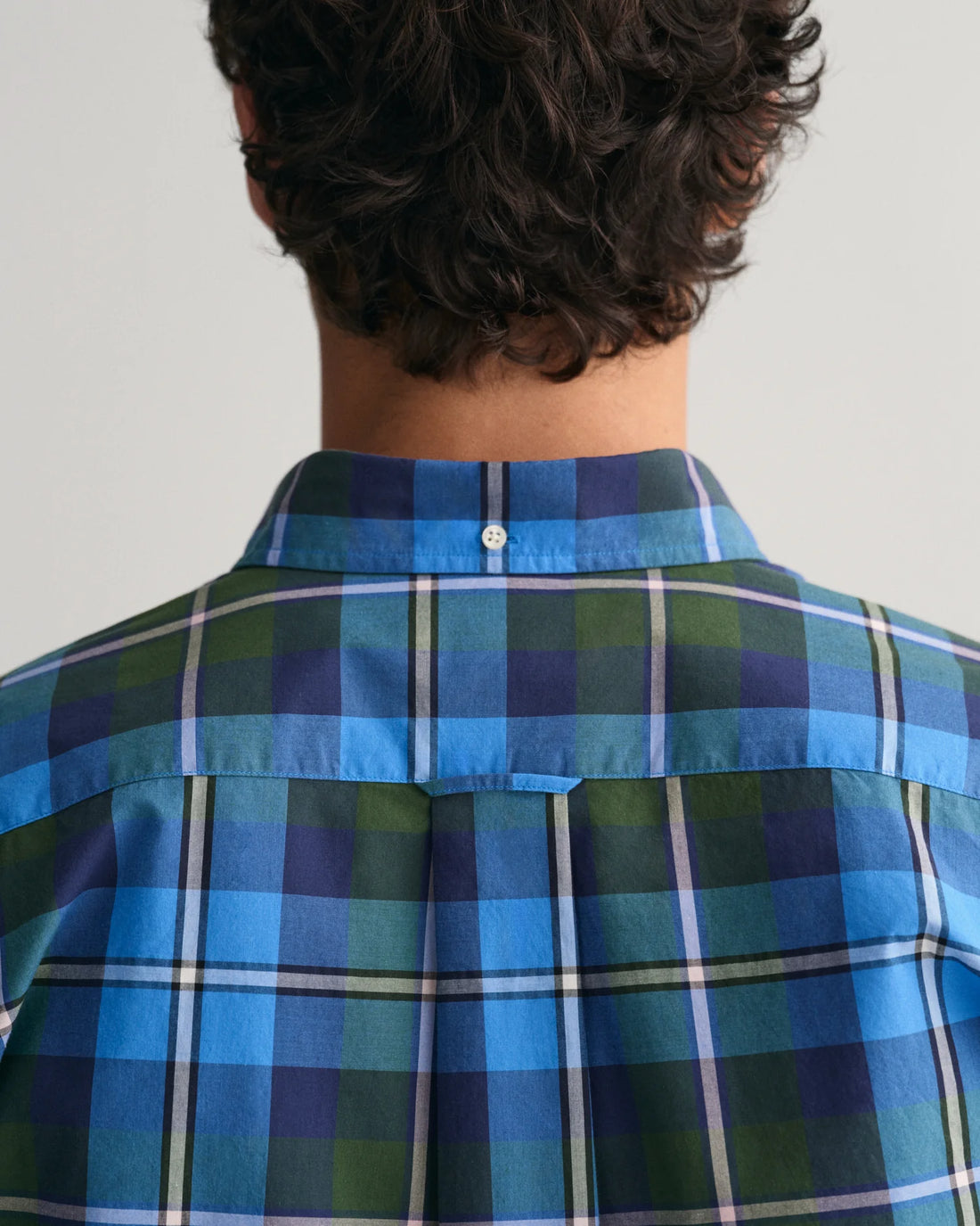 Regular Fit Poplin Large Check Shirt - Forest Green