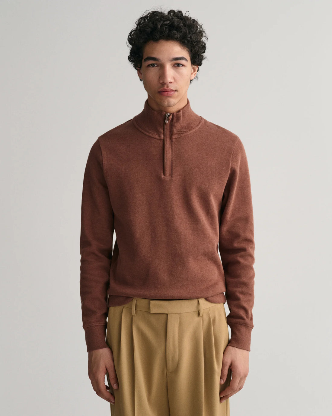 Sacker Rib Half Zip - Weathered Brown