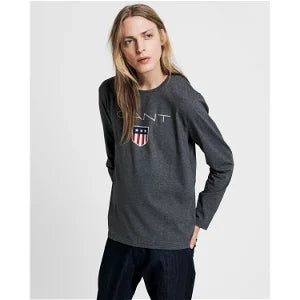 Shield Long Sleeve T-Shirt - Charcoal Melange