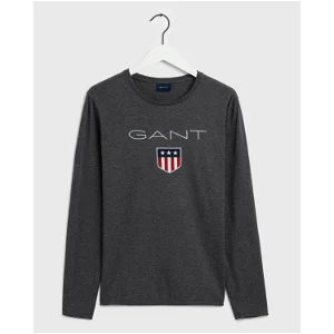 Shield Long Sleeve T-Shirt - Charcoal Melange