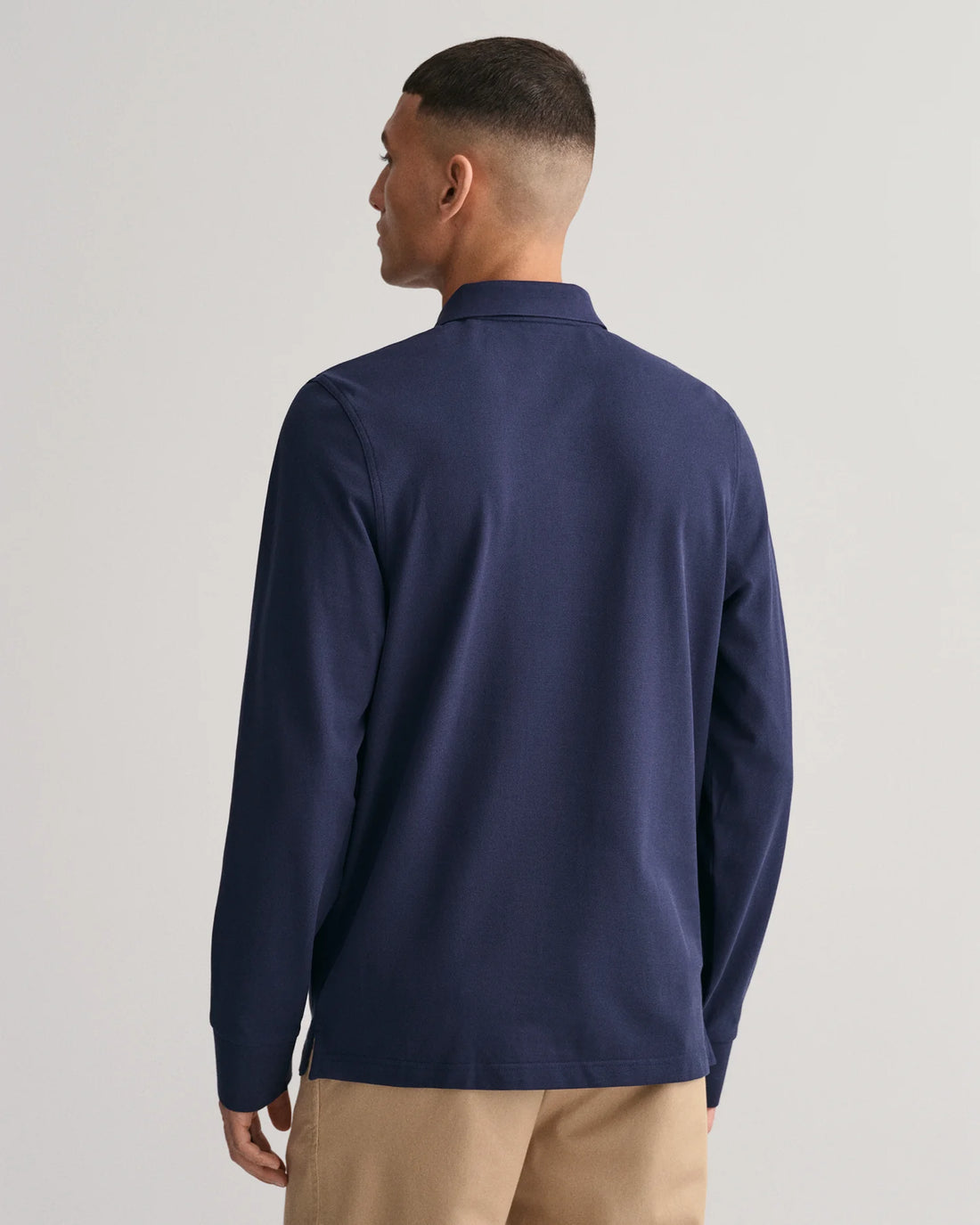 Shield Pique Longsleeve Rugger - Evening Blue