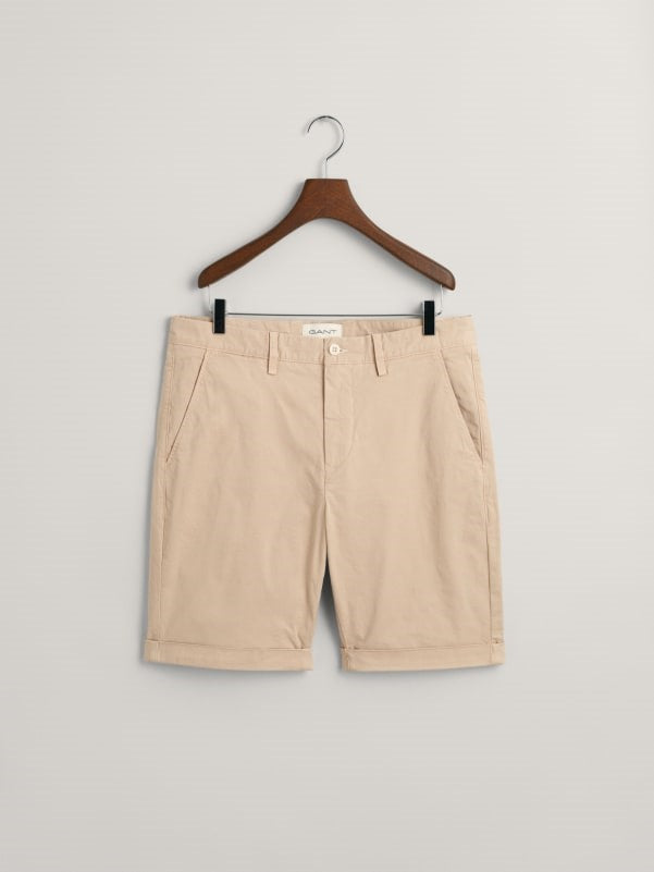 gant sunfaded shorts in dry sand in hanger