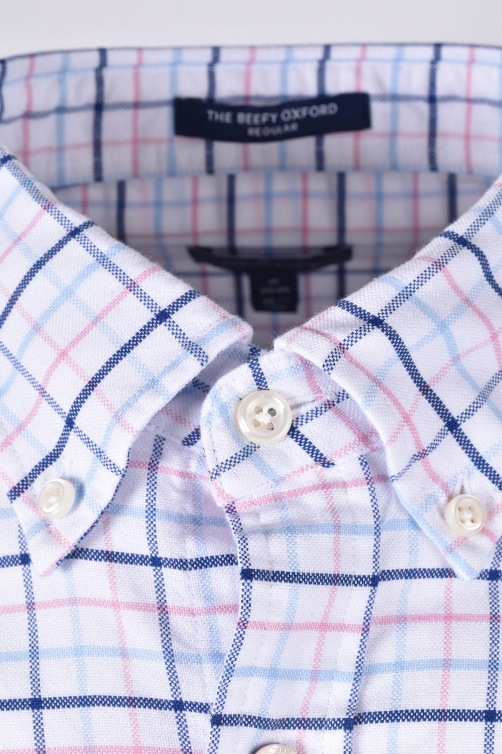 The Beefy Oxford Check - Sea Pink