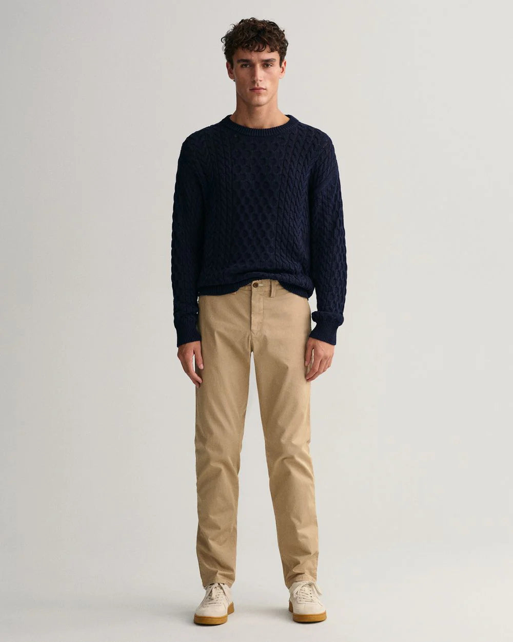 Hallden Slim Fit Twill Chino - Dark Khaki