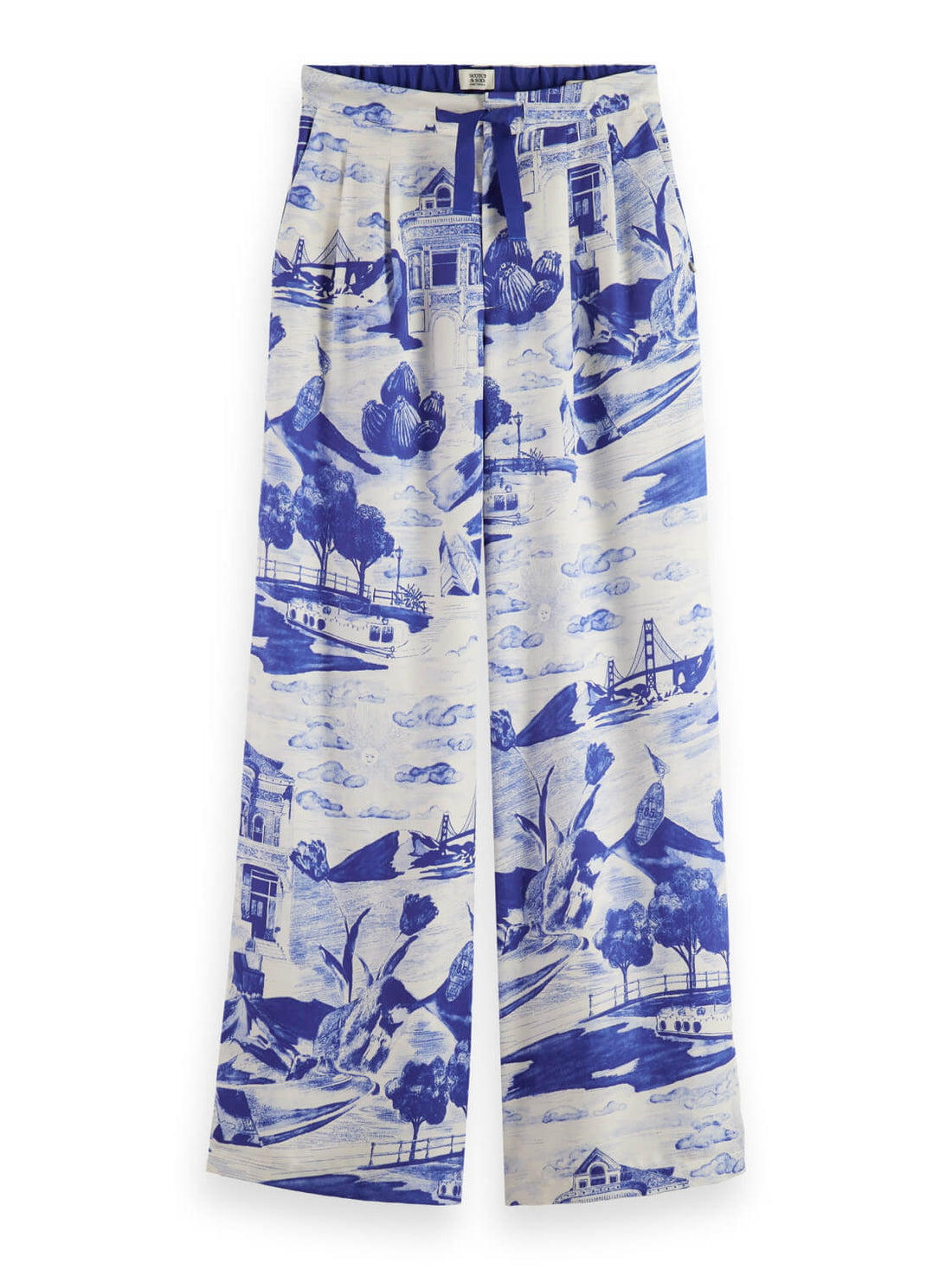 Eleni Wide Fit Pants - Journey of the Free Mind Print front details