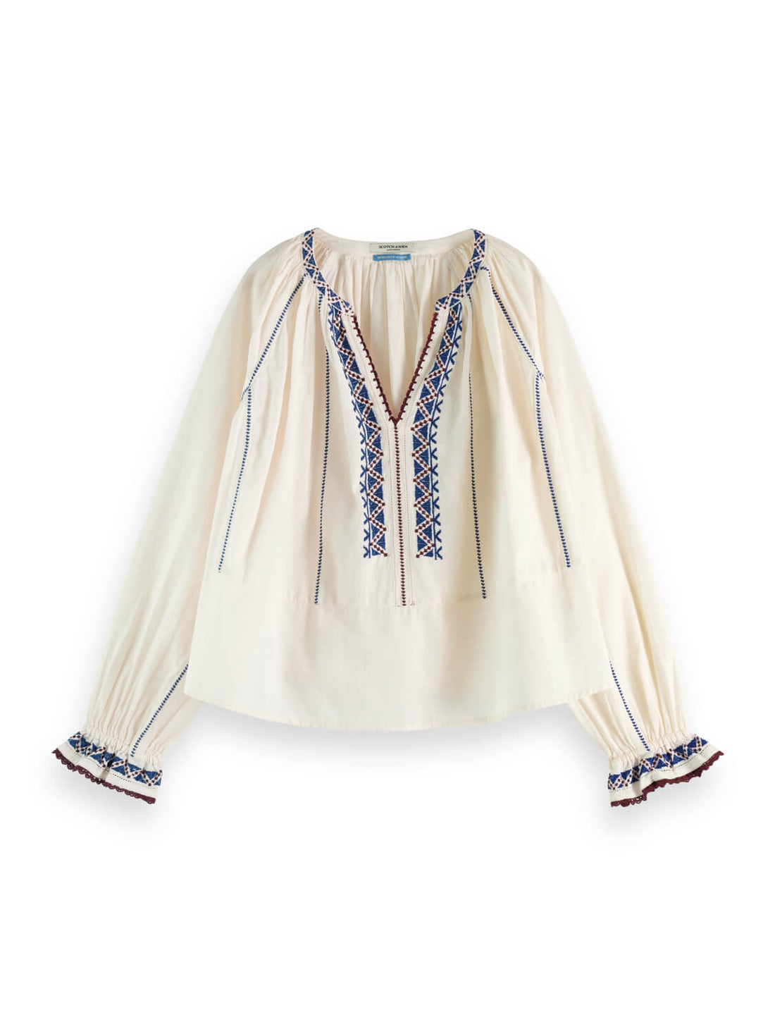 Embroidered Blouse - Soft Ice front