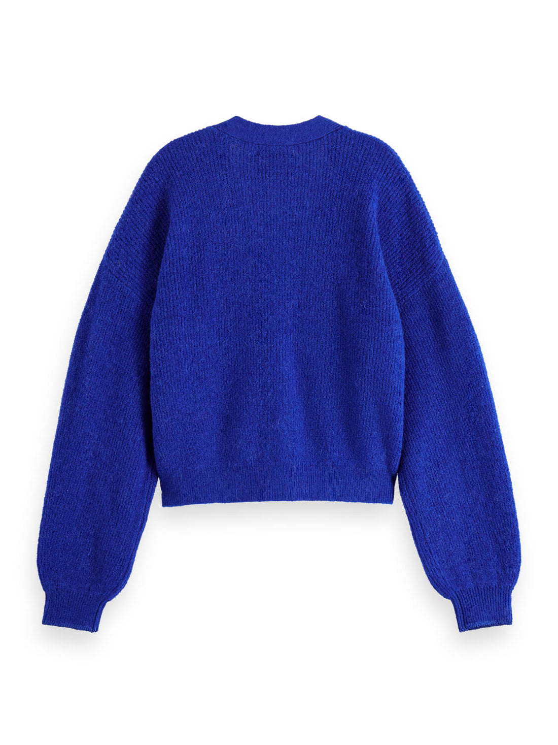 Fuzzy Relaxed Cardigan - Electric Blue back