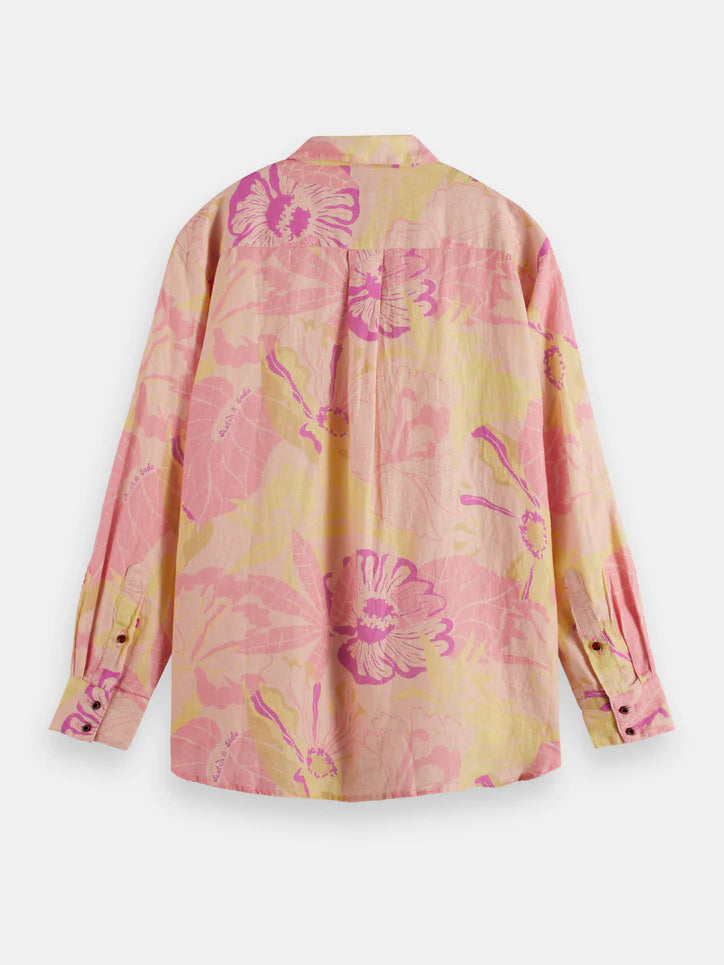 Oversized Linen Shirt in Vondelfield Blossom - 172771
