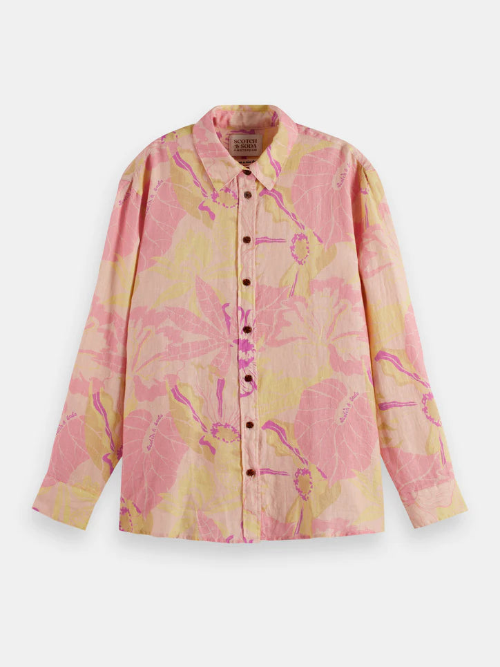 Oversized Linen Shirt in Vondelfield Blossom - 172771