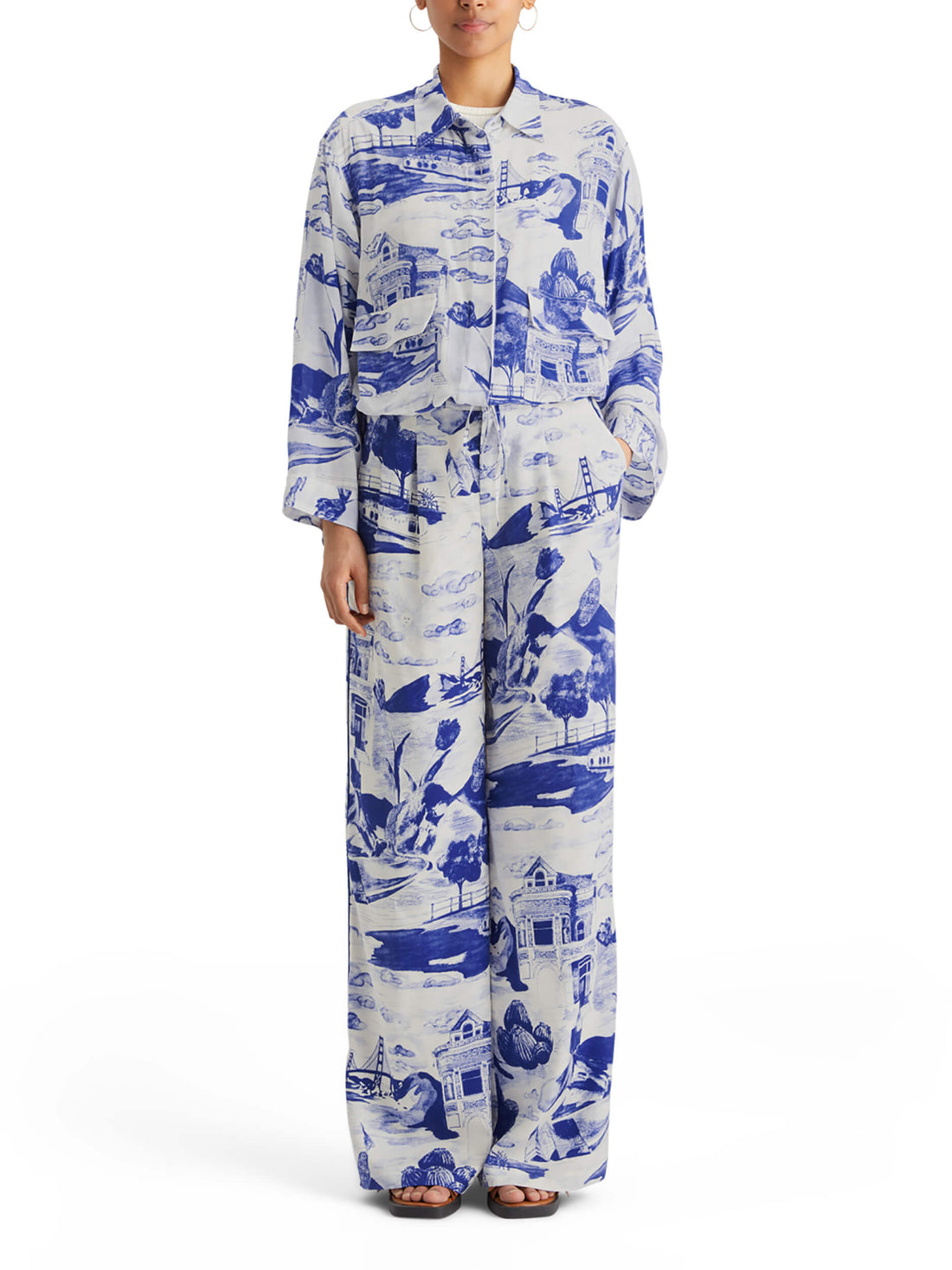 Woman wearing Utility Viscose Shirt and pant - Journey of the Free Mind
