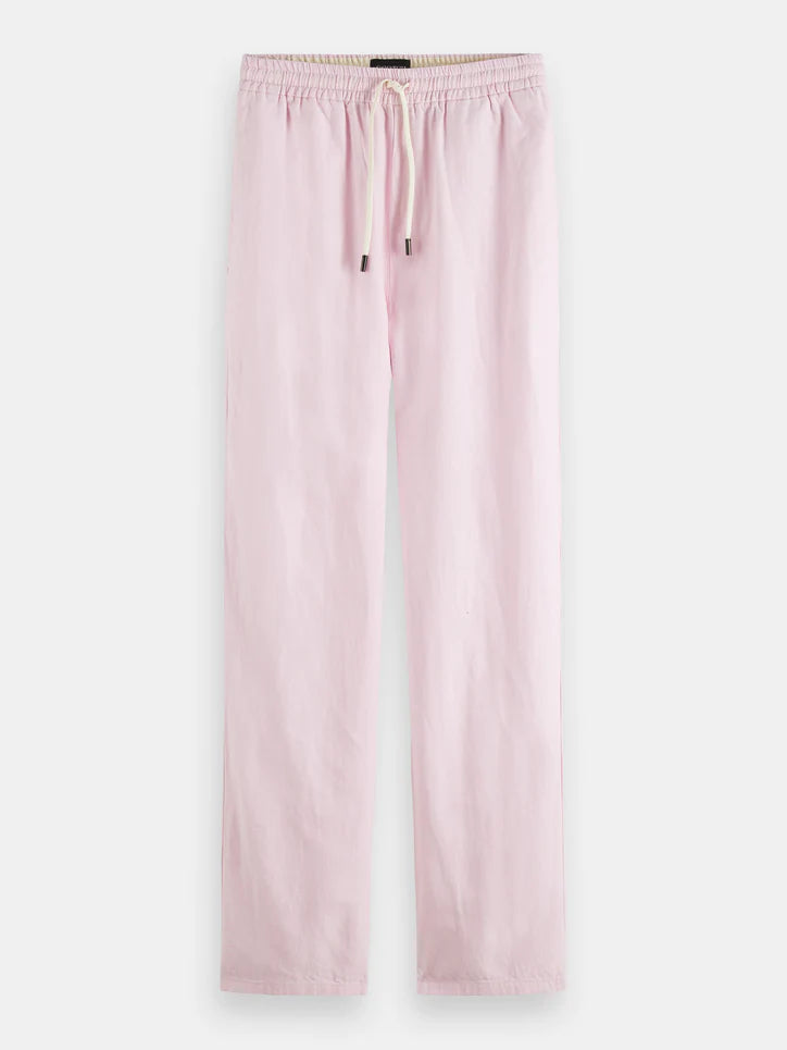 Aubrey High-Rise Linen Blend Pants - Rose Pink 173439