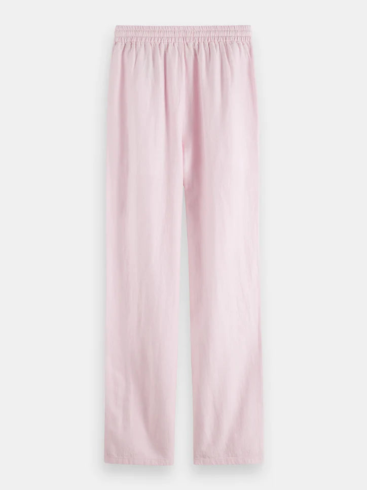 Aubrey High-Rise Linen Blend Pants - Rose Pink 173439
