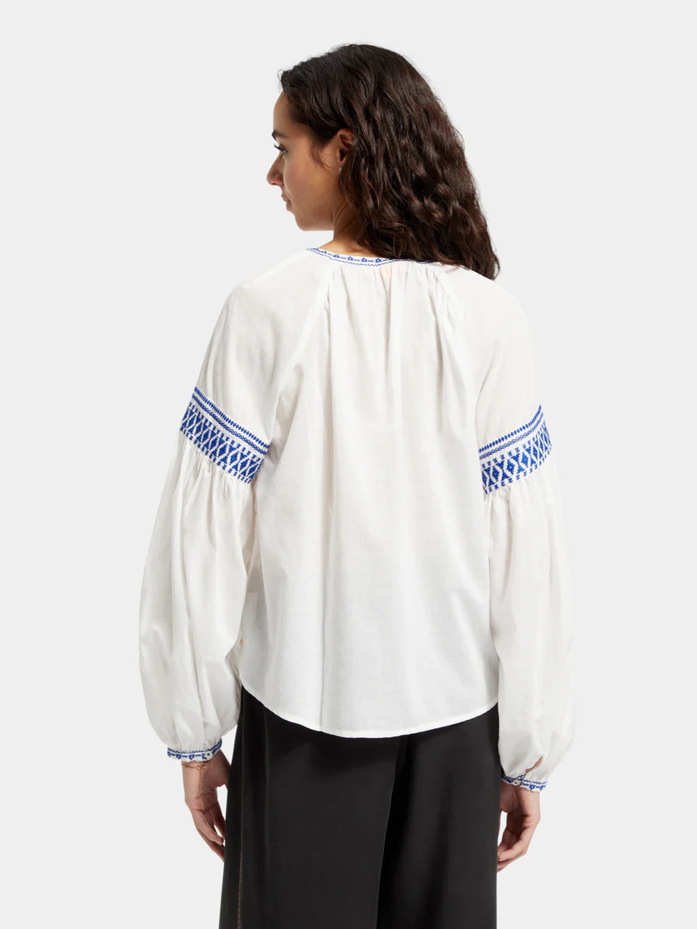 177180 - Balloon Sleeve Top with Tape Detail
