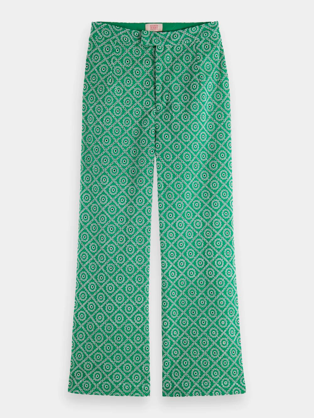 Broderie Straight Leg Pant - Green 177363