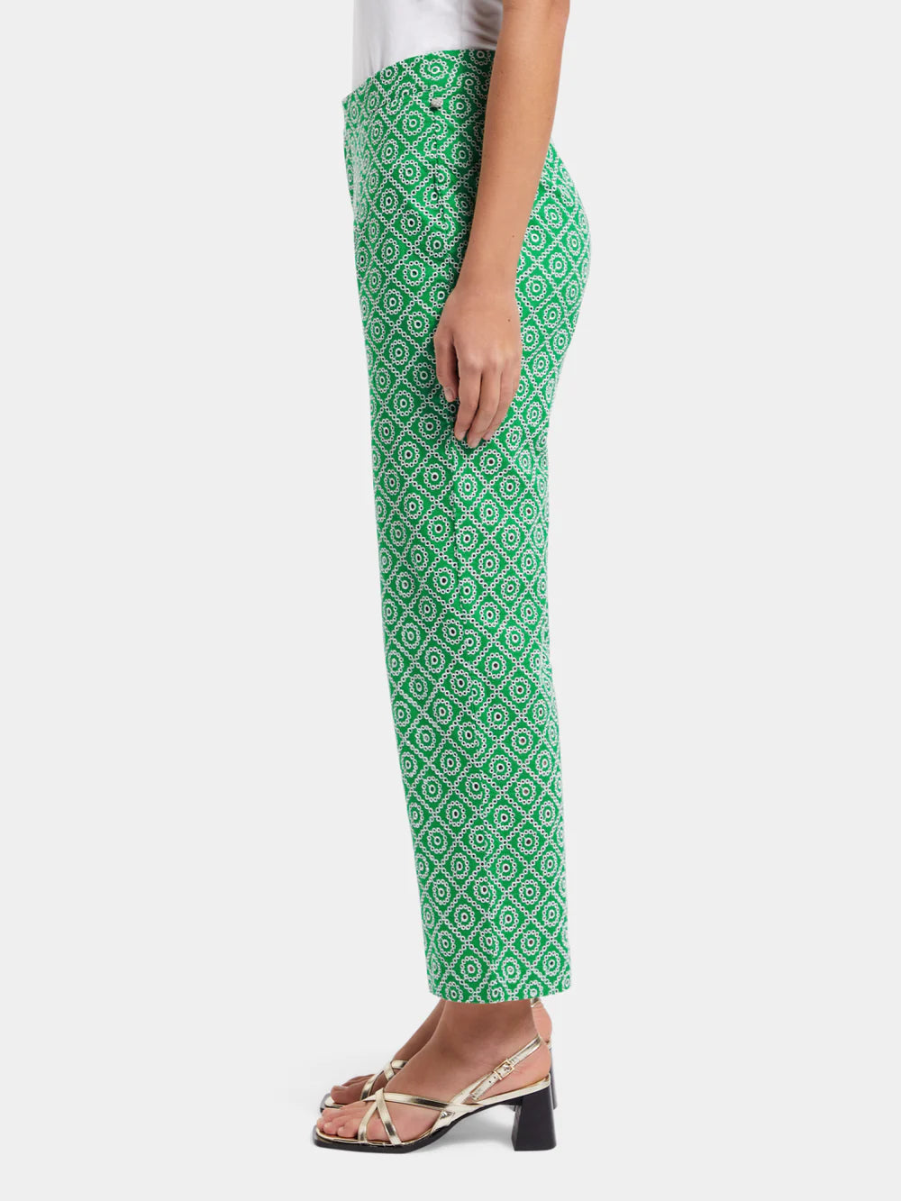 Broderie Straight Leg Pant - Green 177363