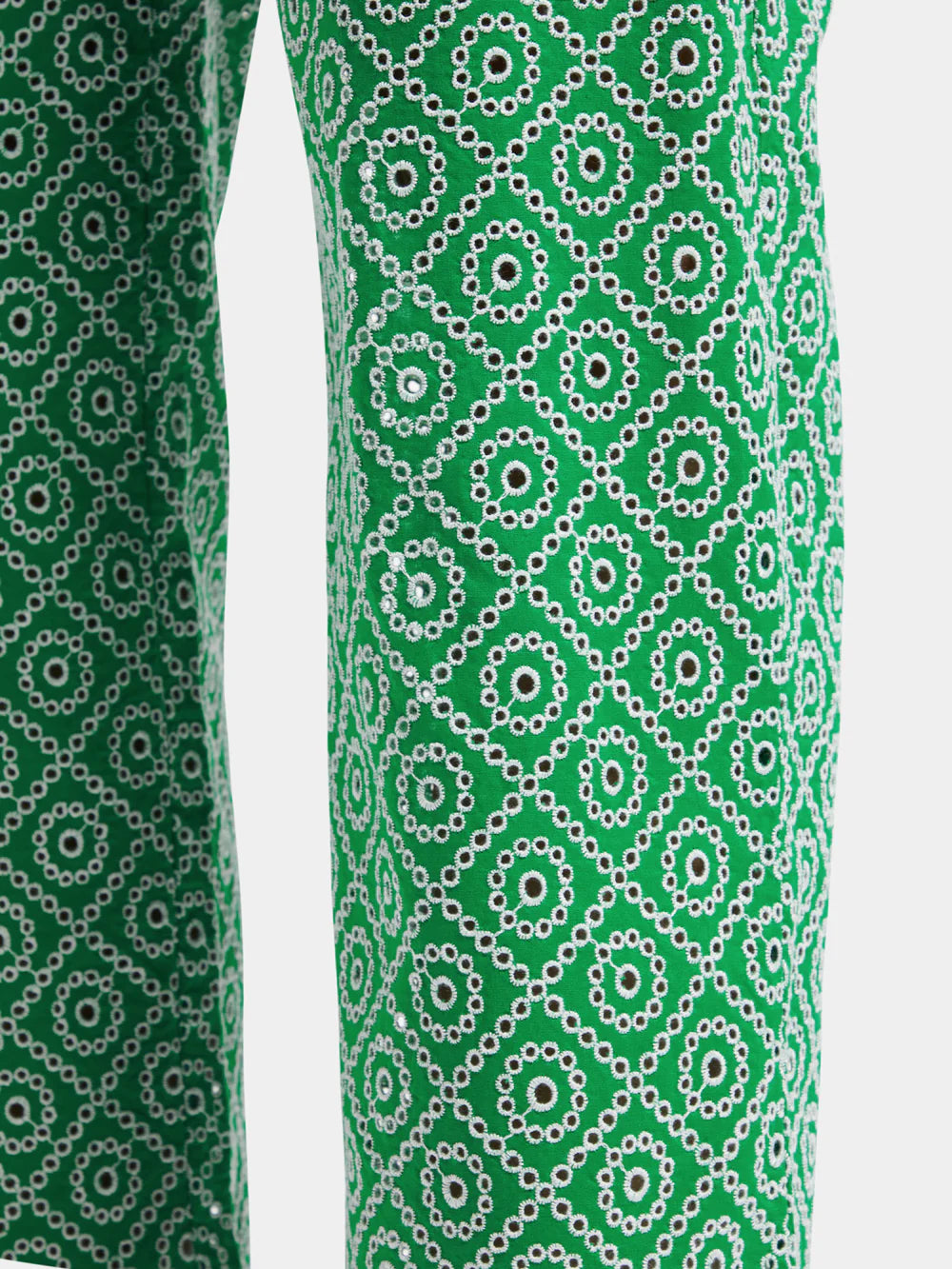 Broderie Straight Leg Pant - Green 177363