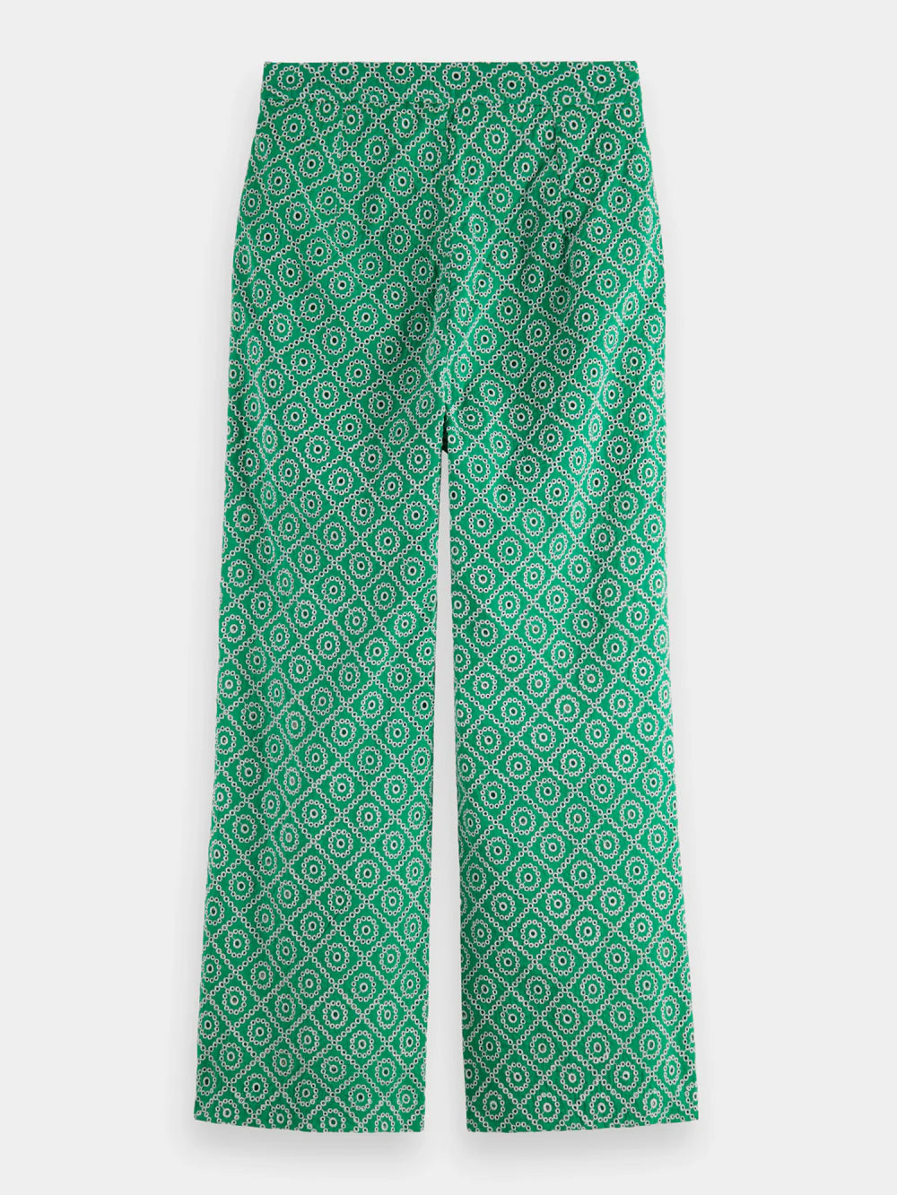 Broderie Straight Leg Pant - Green 177363