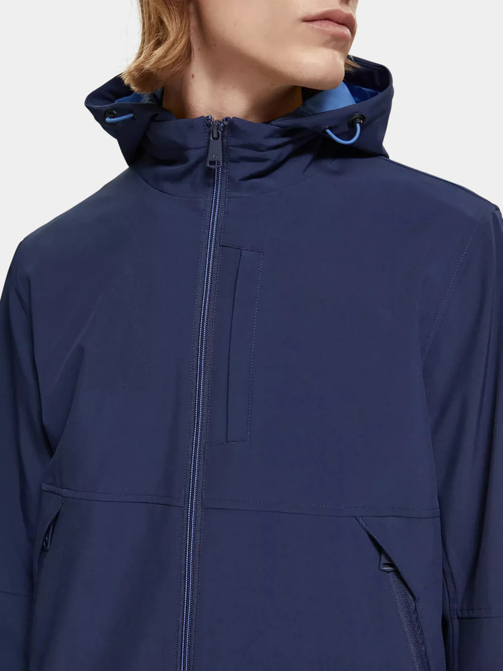 Classic Hooded Soft-Shell Jacket - Navy Blue 175397