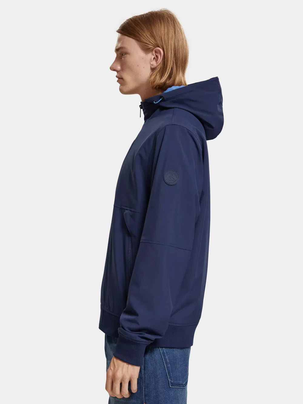 Classic Hooded Soft-Shell Jacket - Navy Blue 175397