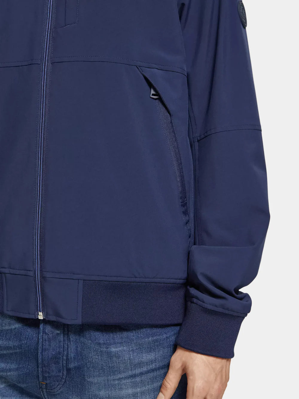 Classic Hooded Soft-Shell Jacket - Navy Blue 175397