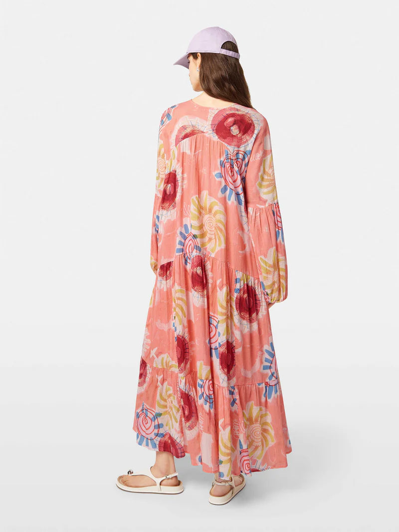 Crinkle Maxi Dress - Abstract Sun Print UFU00614T