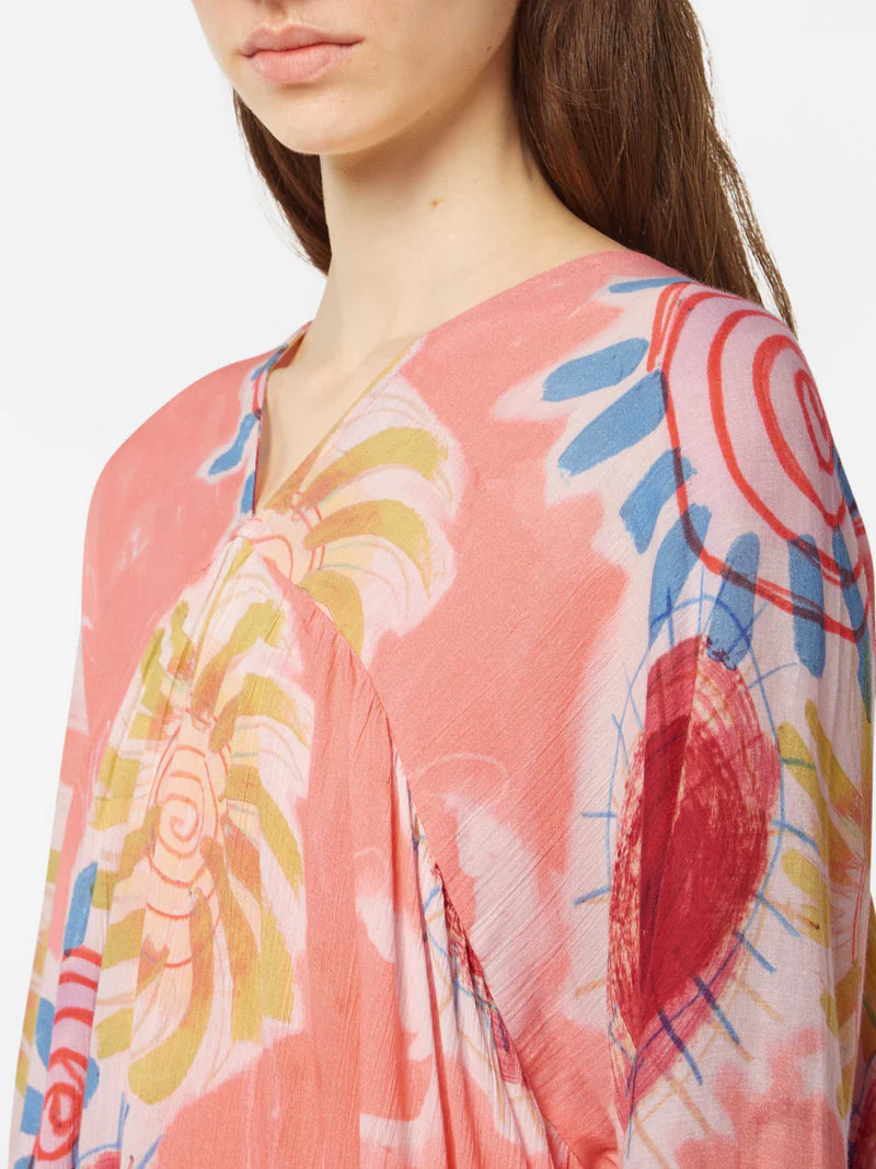 Crinkle Maxi Dress - Abstract Sun Print UFU00614T