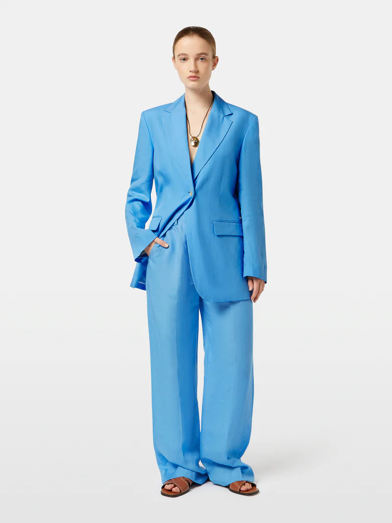 Edie High Rise Wide Leg Pant - Aqua Blue H00720F