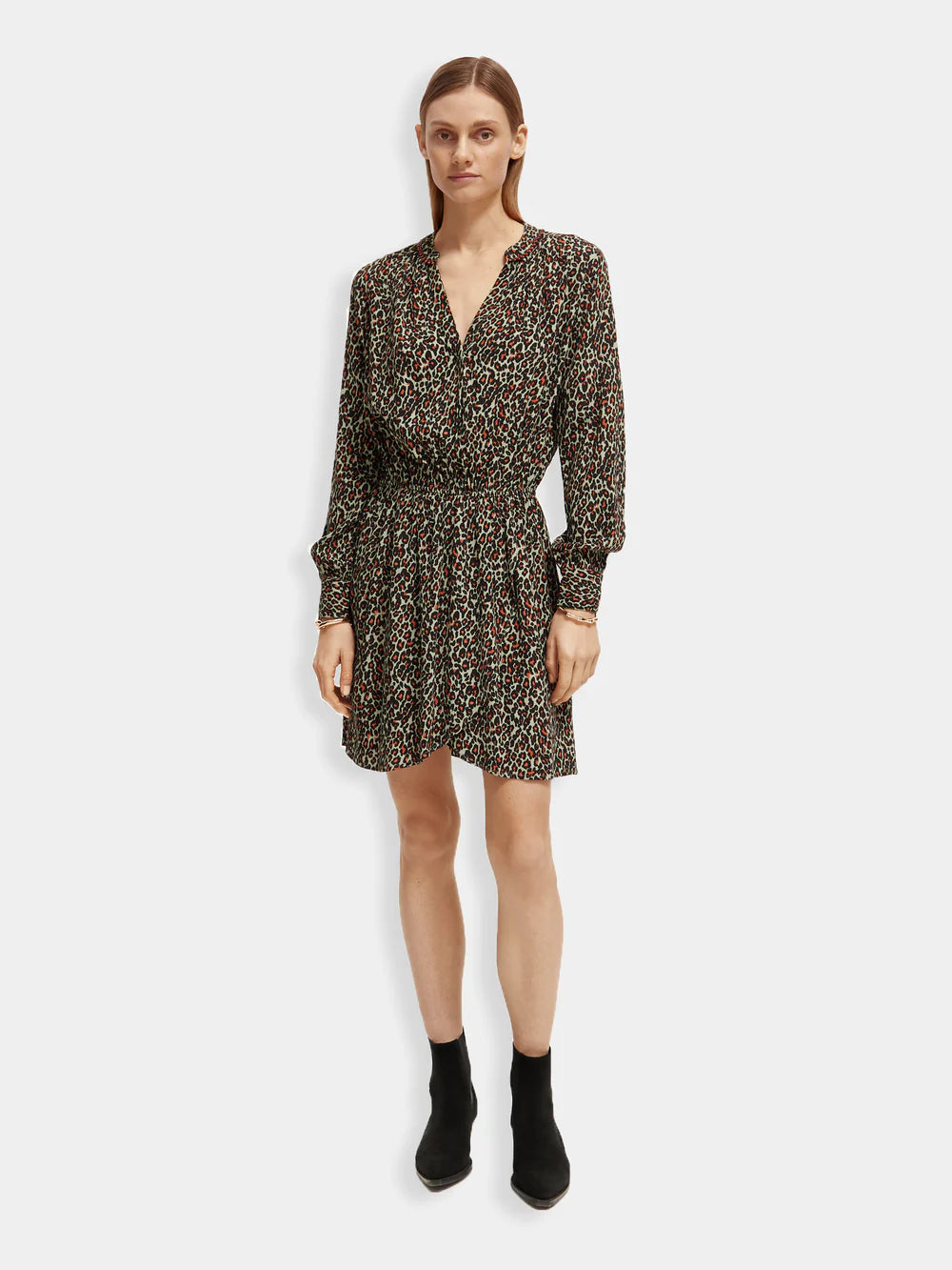 Elasticated Waist Mini Dress - Creatures Print 173377