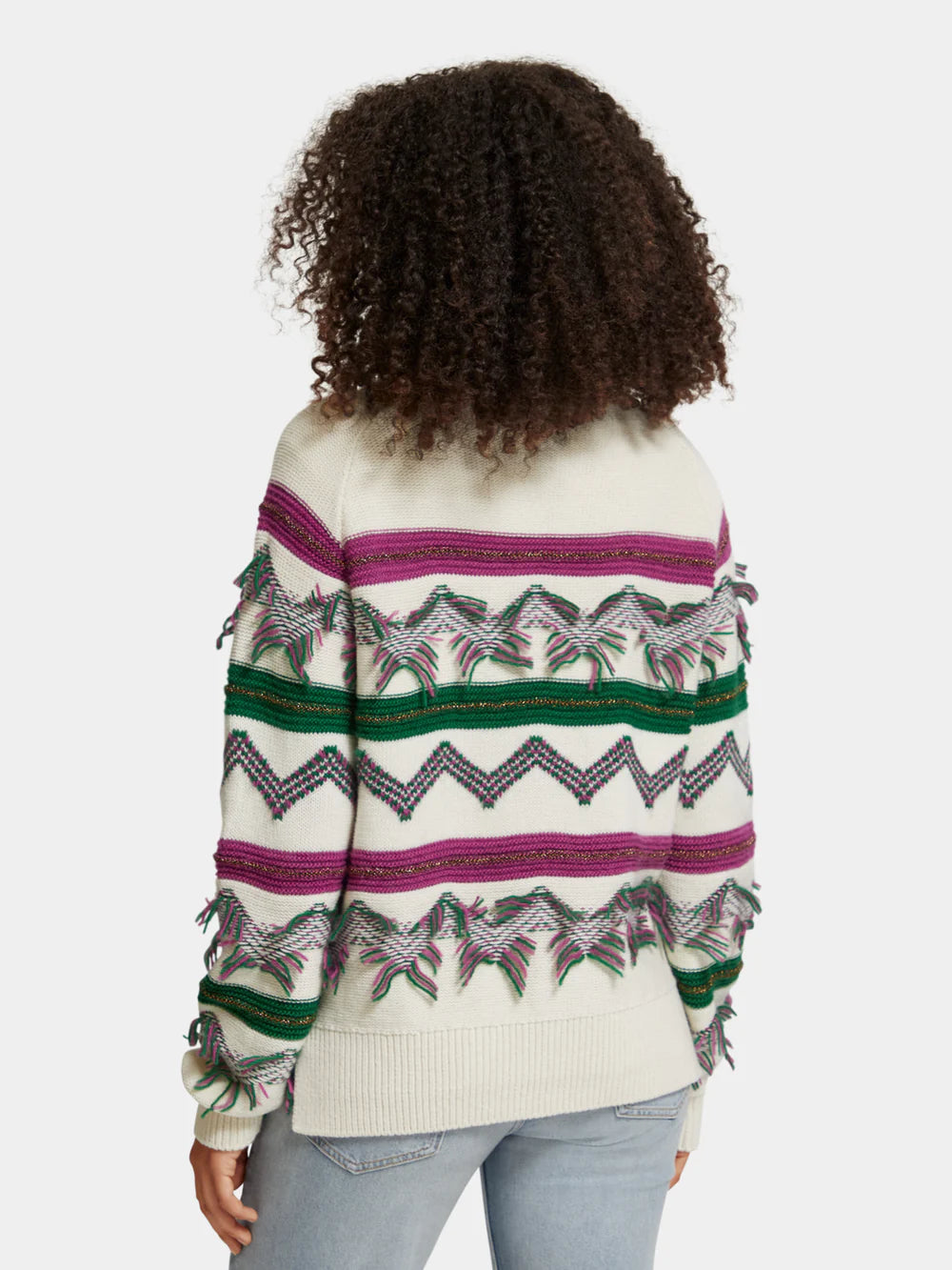 Fringe Jacquard Pullover - Soft Ice 176350