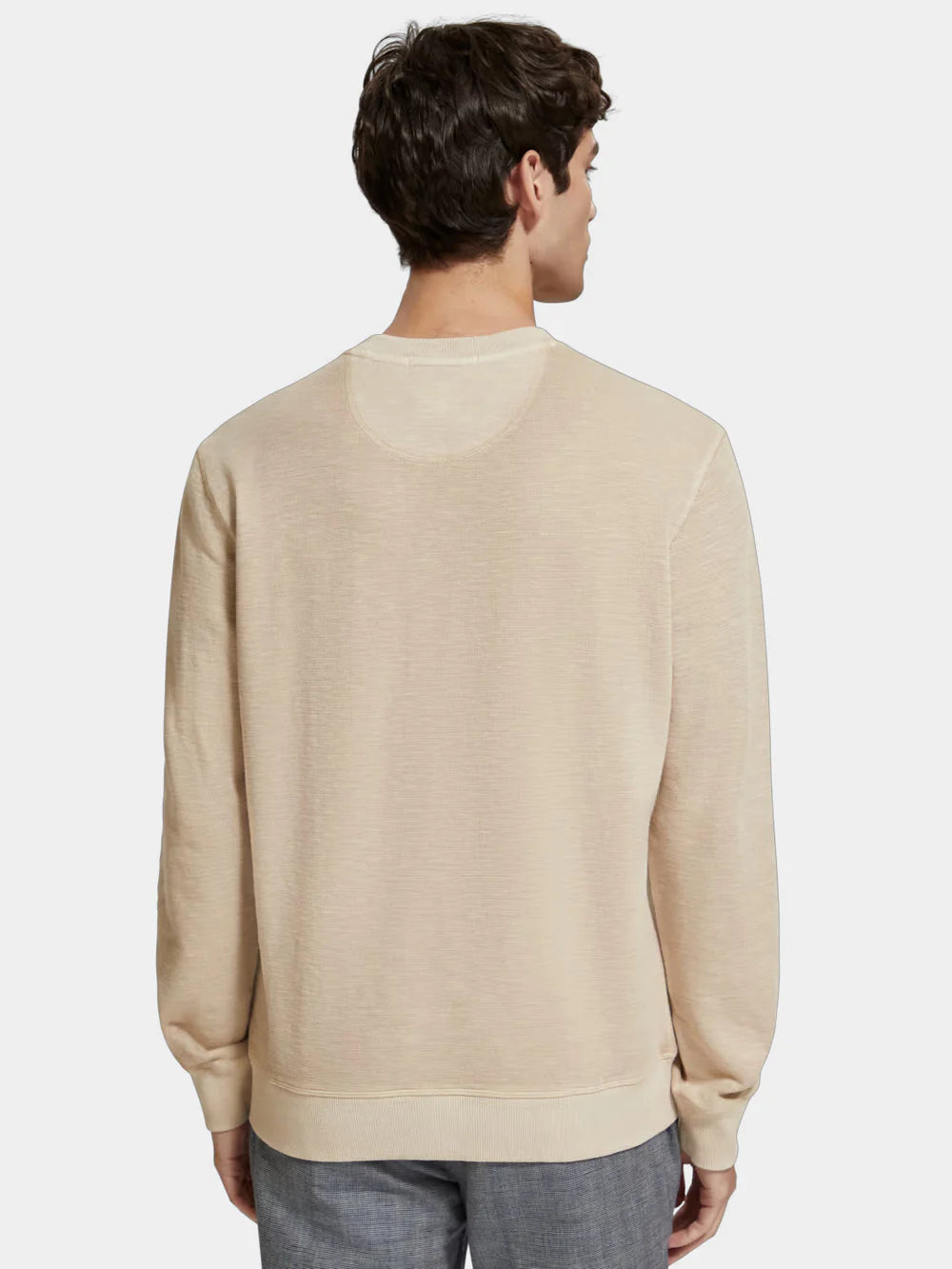 Garment-dyed Structured Sweatshirt - Pebble 175667