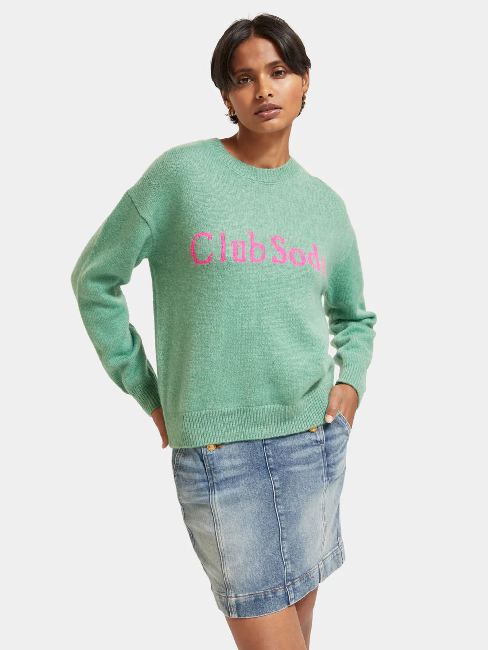 Intarsia Club Soda Pullover - Frozen Mint 175203