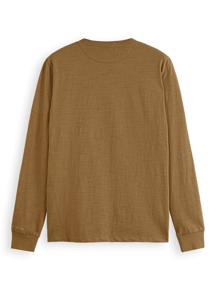 Slub Jersey Granddad Longsleeve Khaki 169935