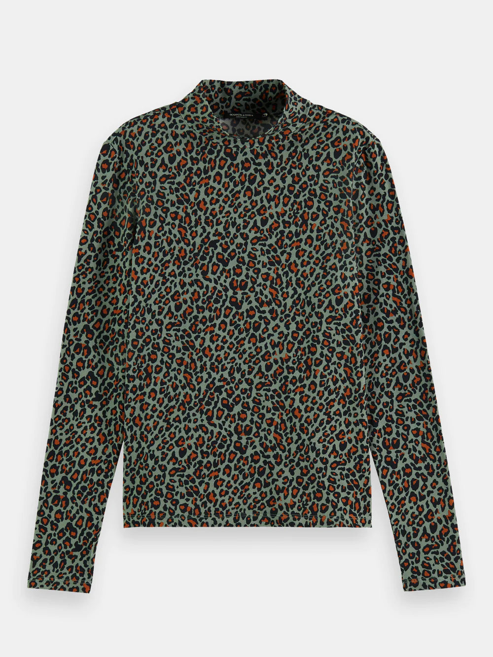 Printed Long Sleeved Mockneck T-Shirt - Creatures Print 173269