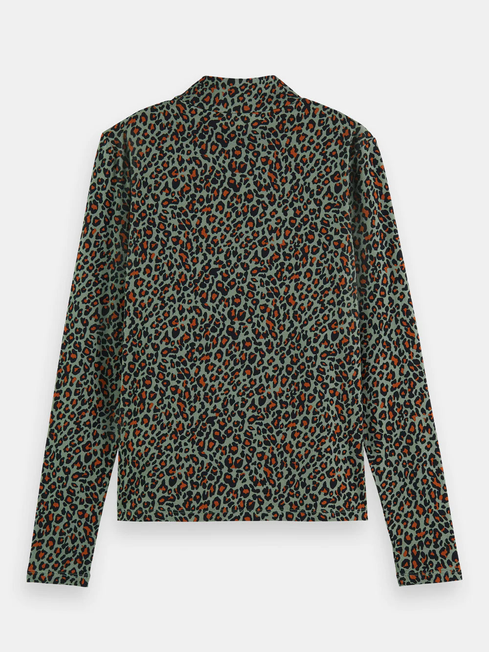 Printed Long Sleeved Mockneck T-Shirt - Creatures Print 173269
