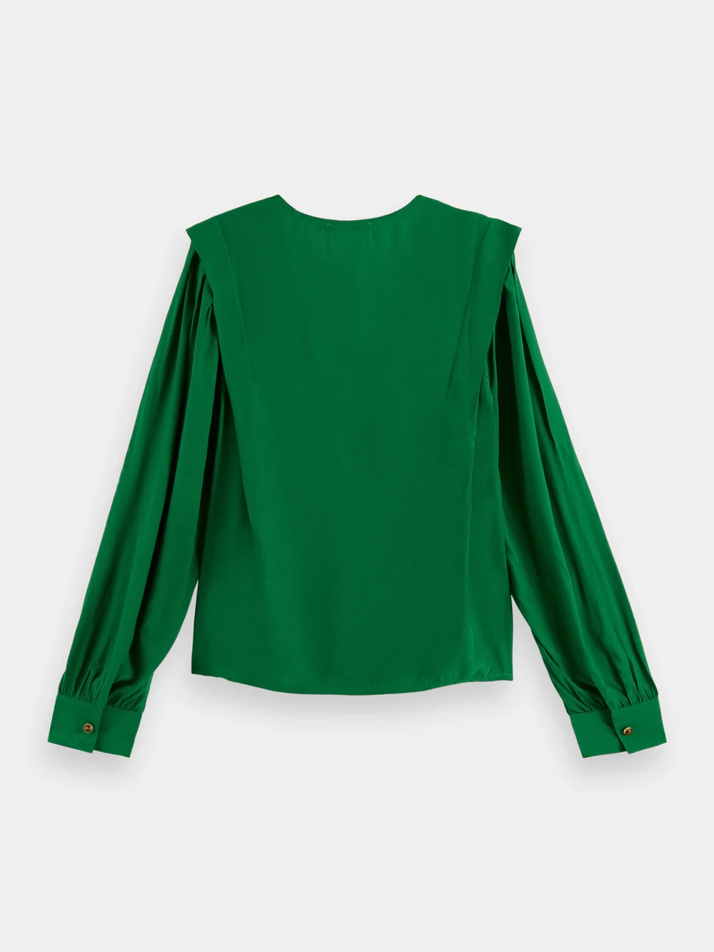 Long Sleeved V-Neck Blouse - Pine Tree 177576